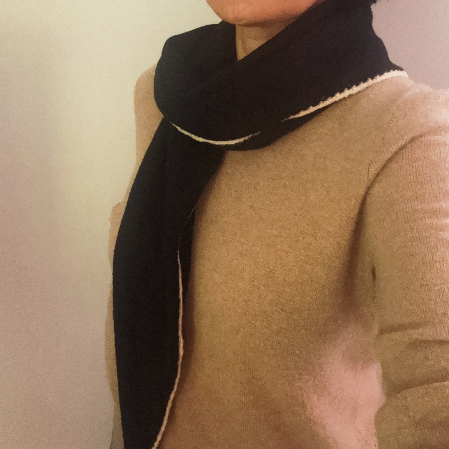 Slim Minimalist Knit Scarf – Two-Tone & Striped