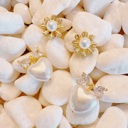 Sunny Side Up Pearl Earrings Set Of 2