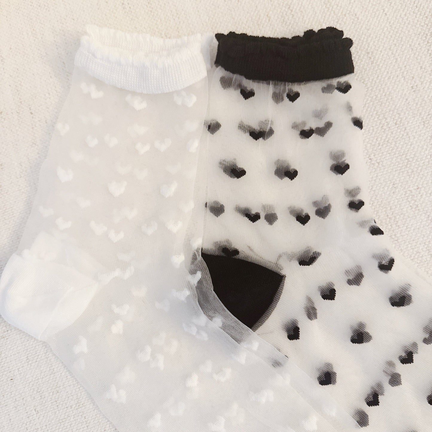 Sweet Hearts Sheer Socks Set Of 2