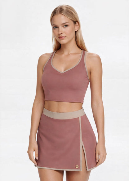 Contrast Cropped Sports Bra Made in USA