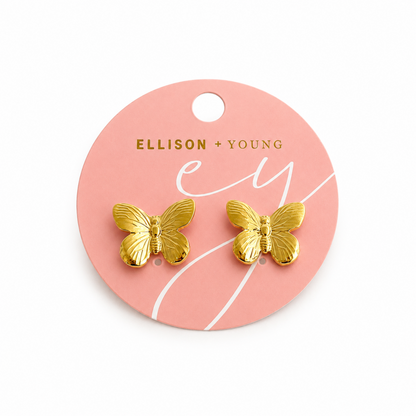 Vintage Butterfly Solo Stud Earrings