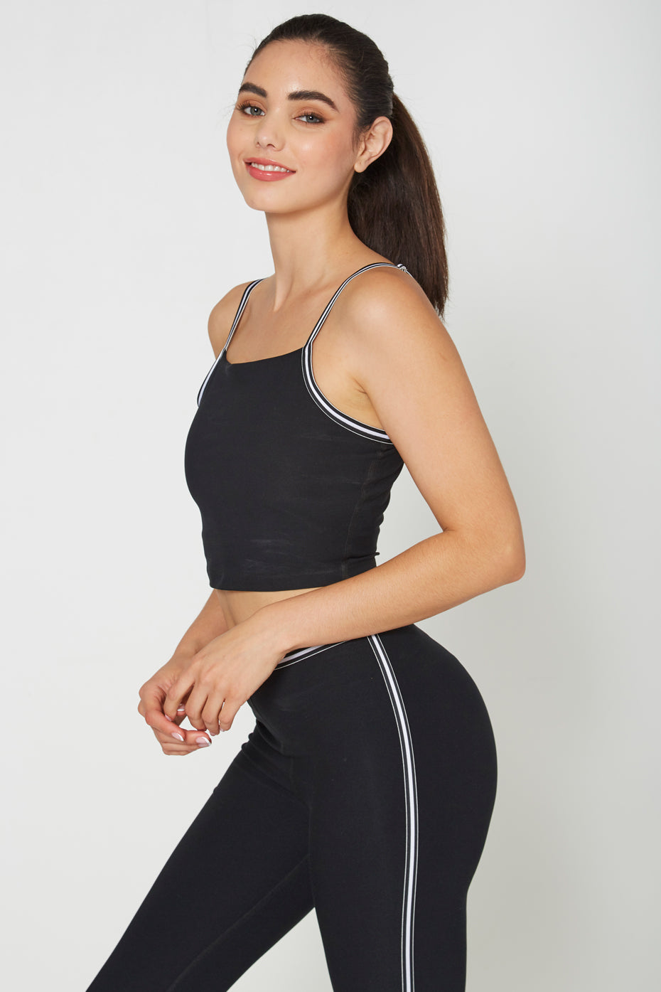 Bias Stripe Crop Top Made in USA