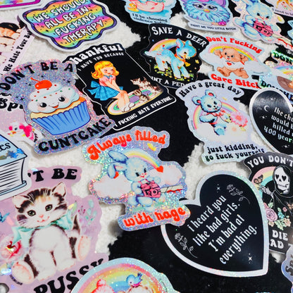 Always Filled with Rage Chainsaw Bunny Sticker