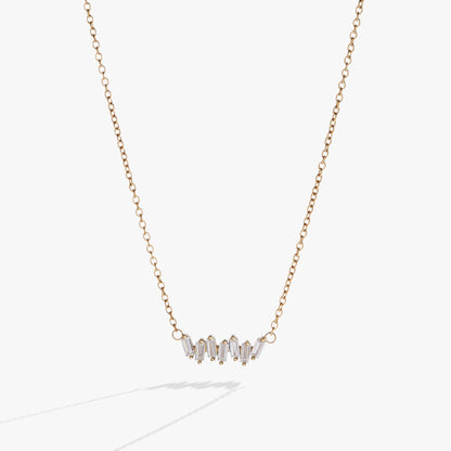 Crystal Baguette Bar Necklace
