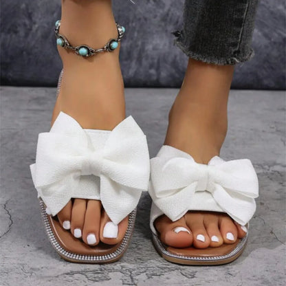 Bow Open Toe Flats Sandals