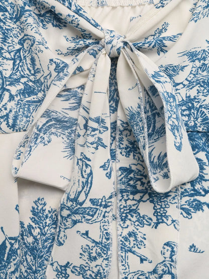 Floral Print Tie Front Ruffle Hem Cami
