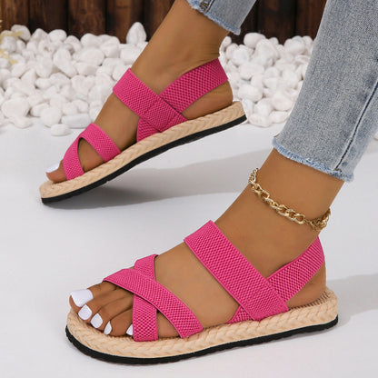 Crisscross Open Toe Flat Sandals
