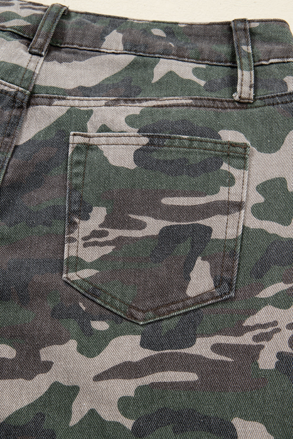 Peyton Camo Multi Pocket Cargo Wide Leg Jeans