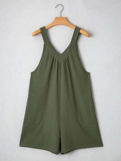 V-Neck Wide Strap Romper
