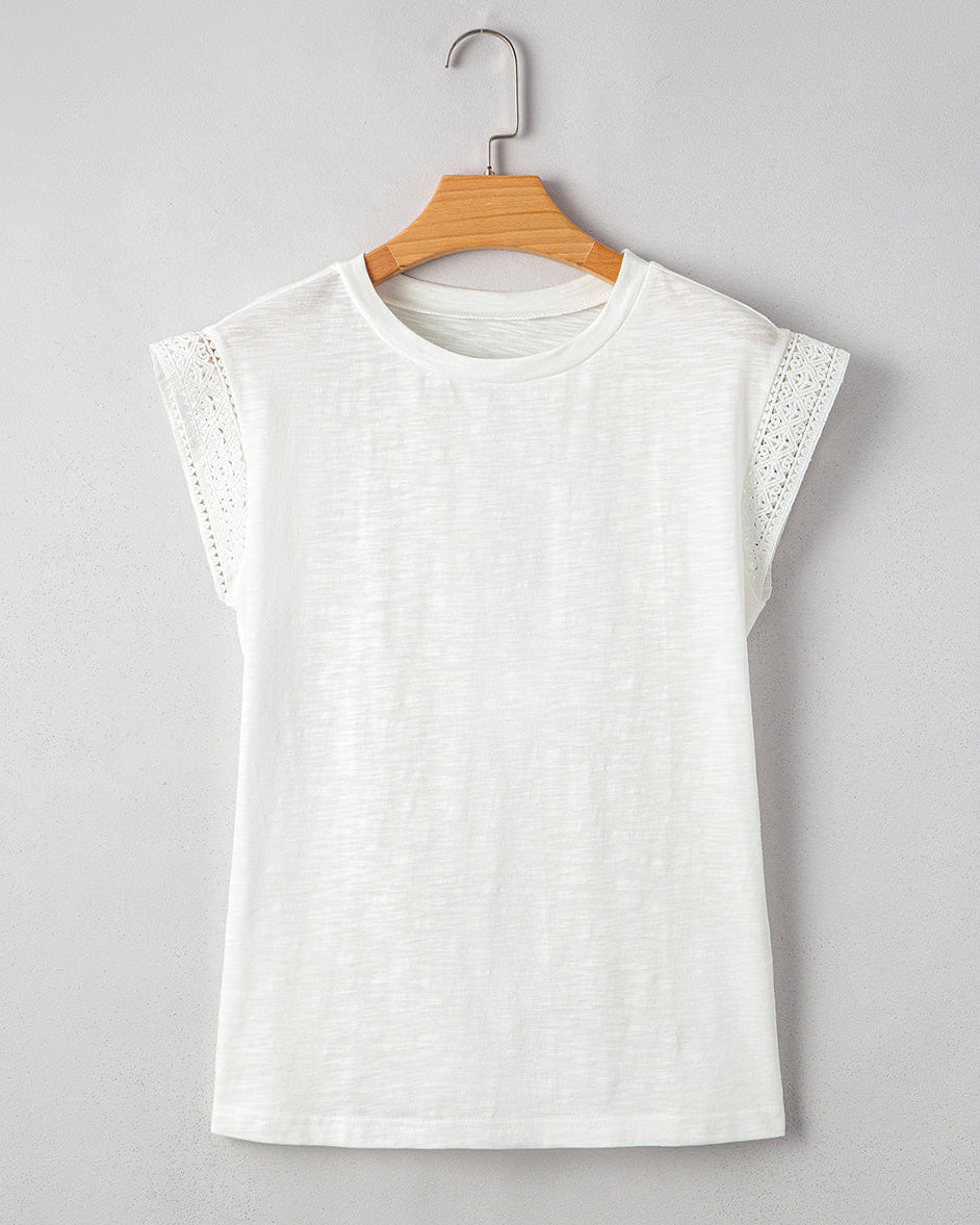 Maisy Lace Cap Sleeve Round Neck Top