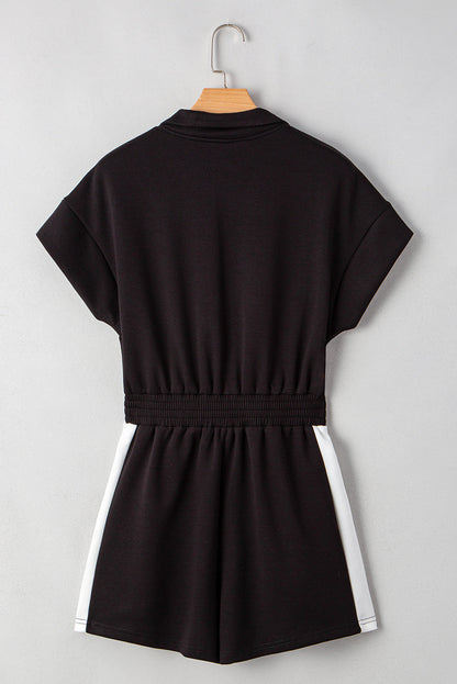Olivia Patchwork Zip Front Romper