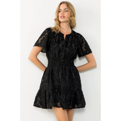 Rosalie - Fringe Detail Flutter Mini Dress