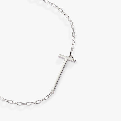 Initial T Precious Elongated Necklace