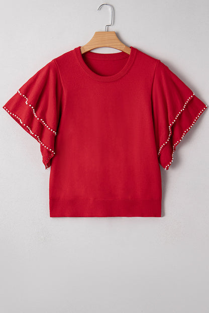 Madilynn Ruffle Short Sleeve Sweater
