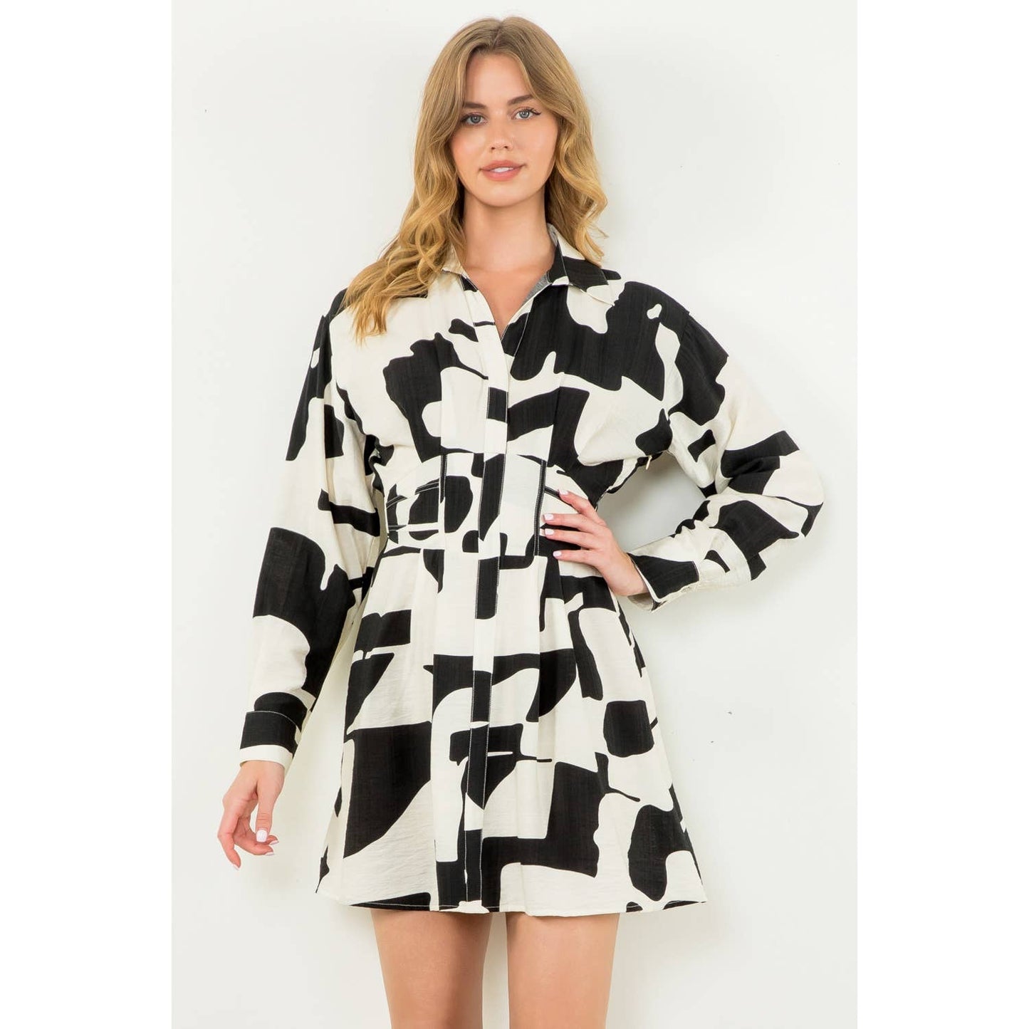 Winona - Long Sleeve Print Mini Dress