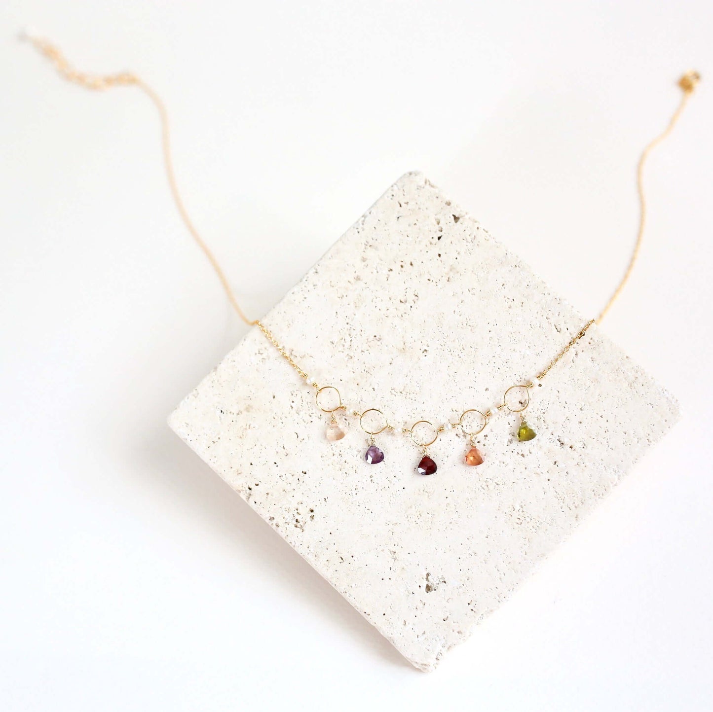Rose Quartz Gemstone Mini Sparkler Necklace