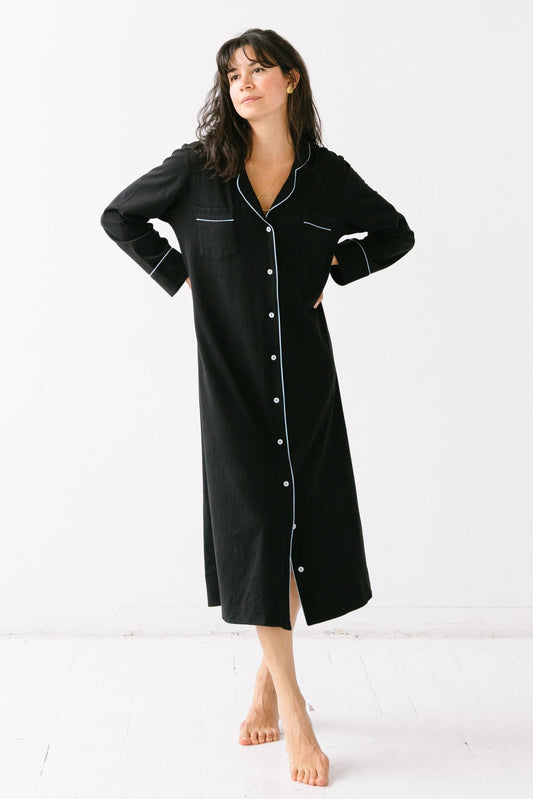 Long Luxury Sleep Shirt in Brushed Pima Cotton -Limited Colors
