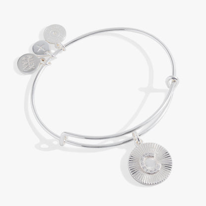 Initial C Pave Starburst Texture Bangle