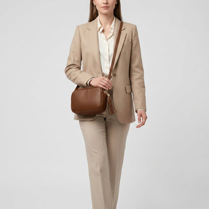 Italian Genuine Calf Leather Crossbody Bag 231302