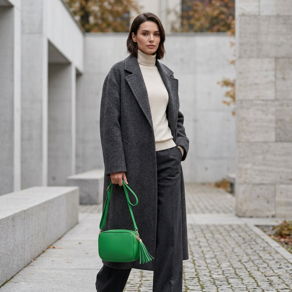 Italian Genuine Calf Leather Crossbody Bag 231302