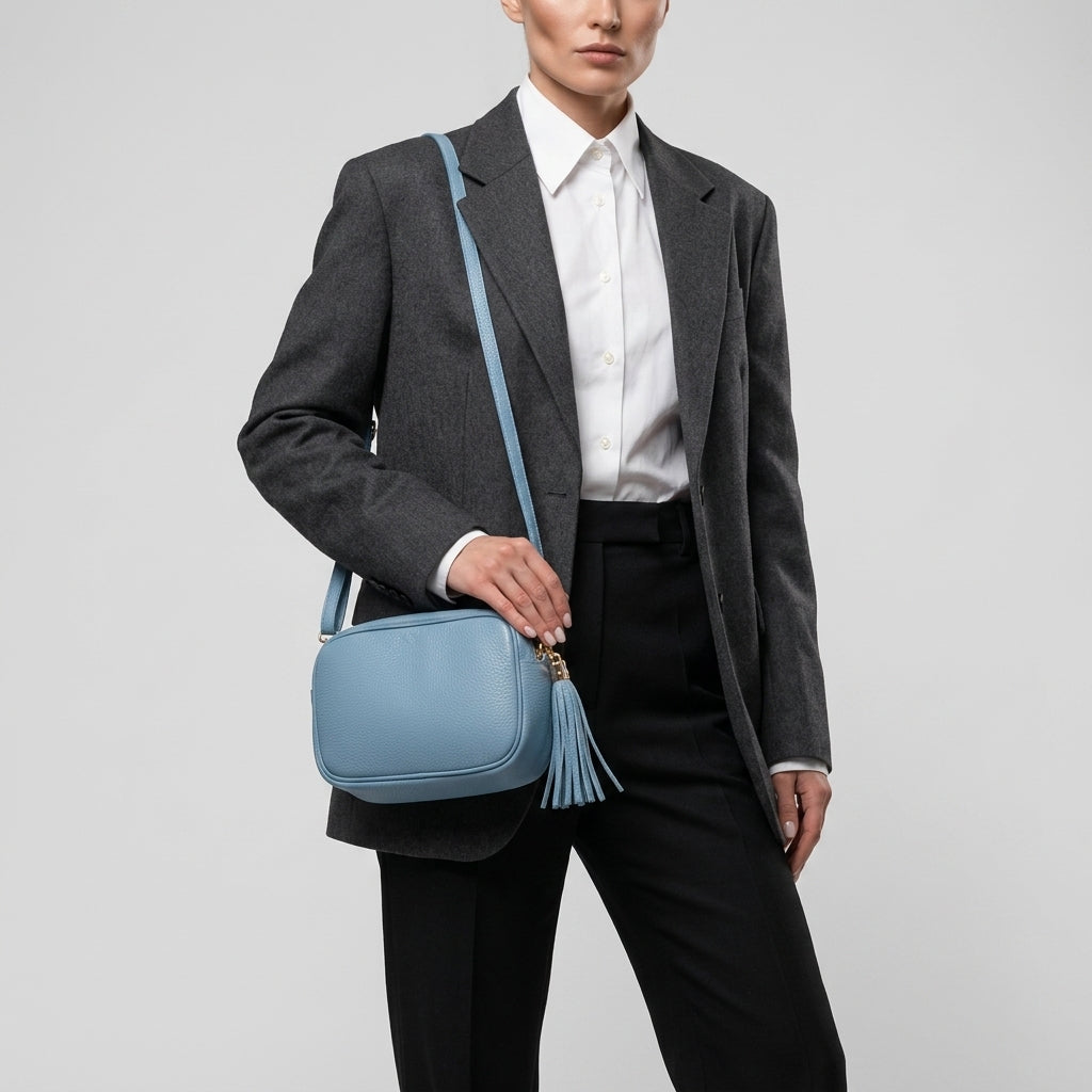 Italian Genuine Calf Leather Crossbody Bag 231302