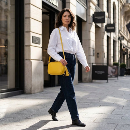 Italian Genuine Calf Leather Crossbody Bag 231302