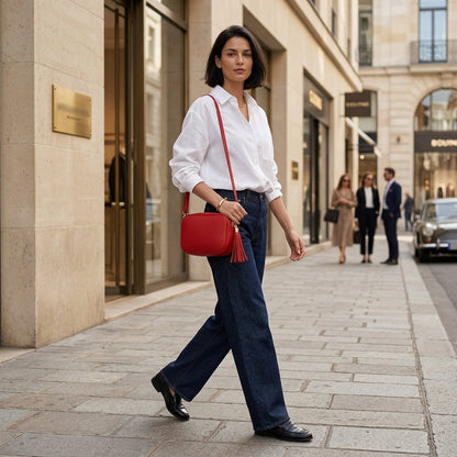 Italian Genuine Calf Leather Crossbody Bag 231302