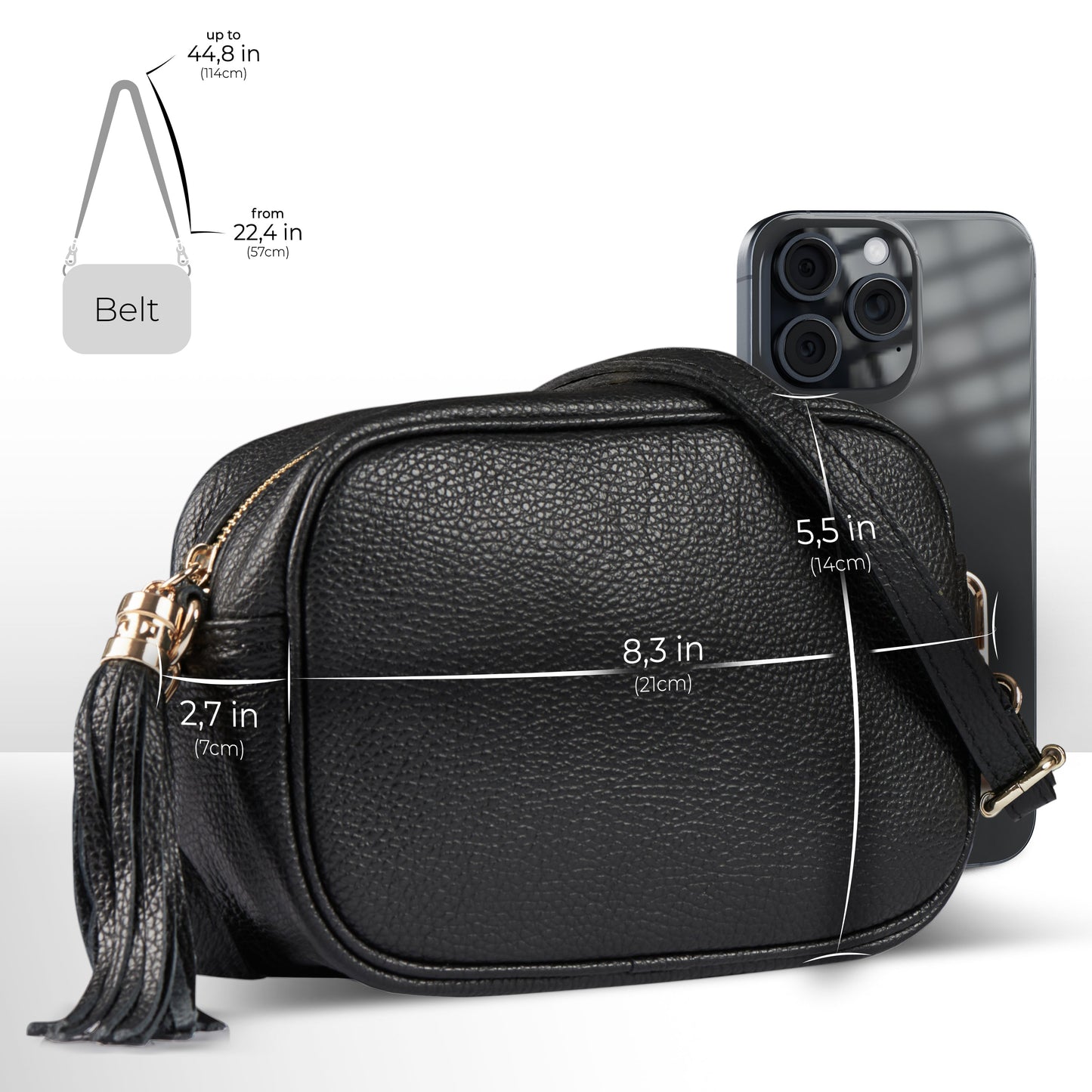 Italian Genuine Calf Leather Crossbody Bag 231302