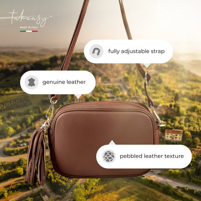 Italian Genuine Calf Leather Crossbody Bag 231302