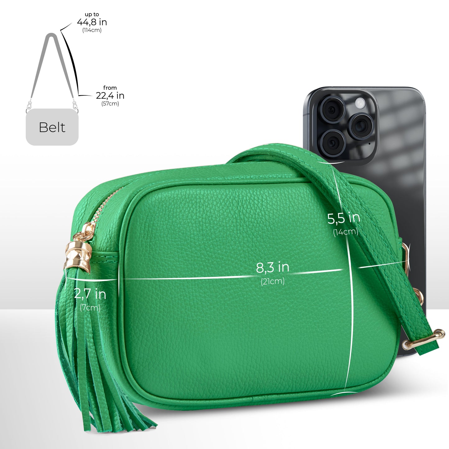 Italian Genuine Calf Leather Crossbody Bag 231302