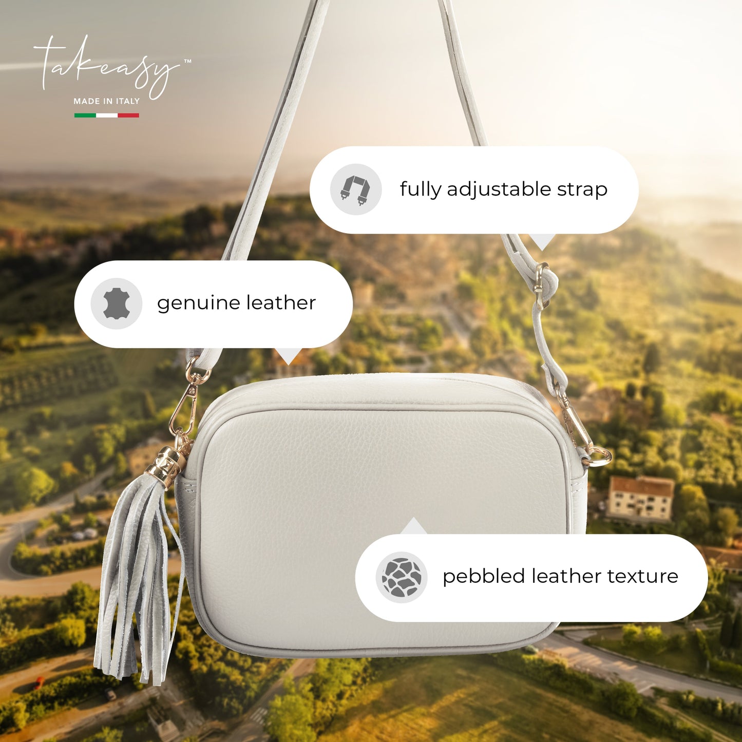 Italian Genuine Calf Leather Crossbody Bag 231302
