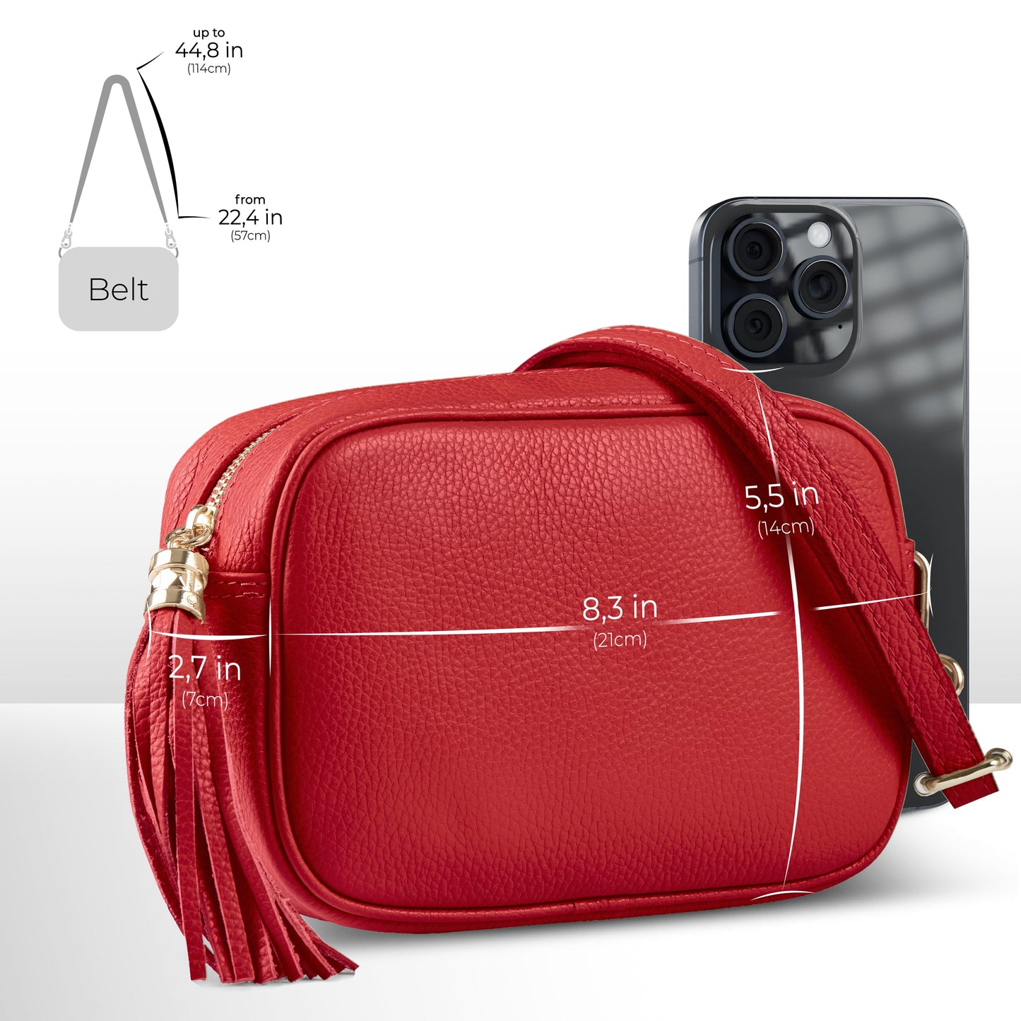 Italian Genuine Calf Leather Crossbody Bag 231302