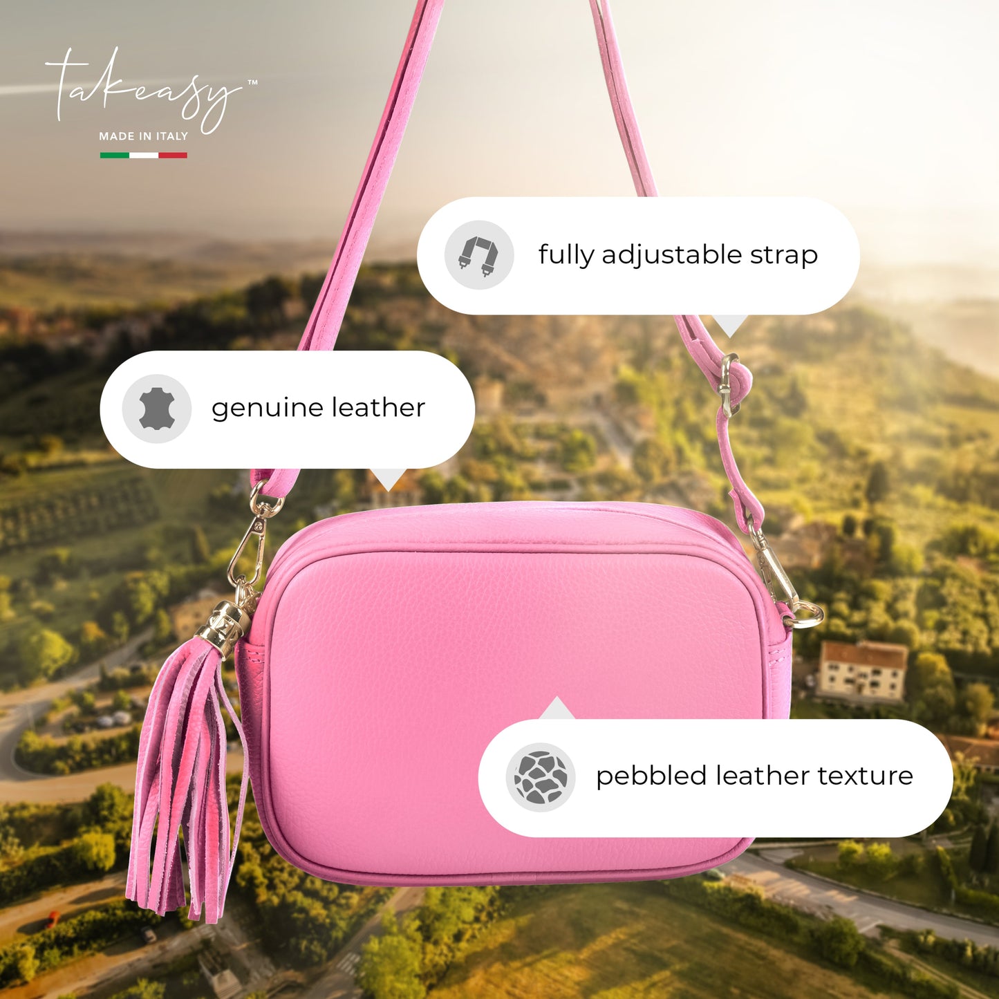 Italian Genuine Calf Leather Crossbody Bag 231302