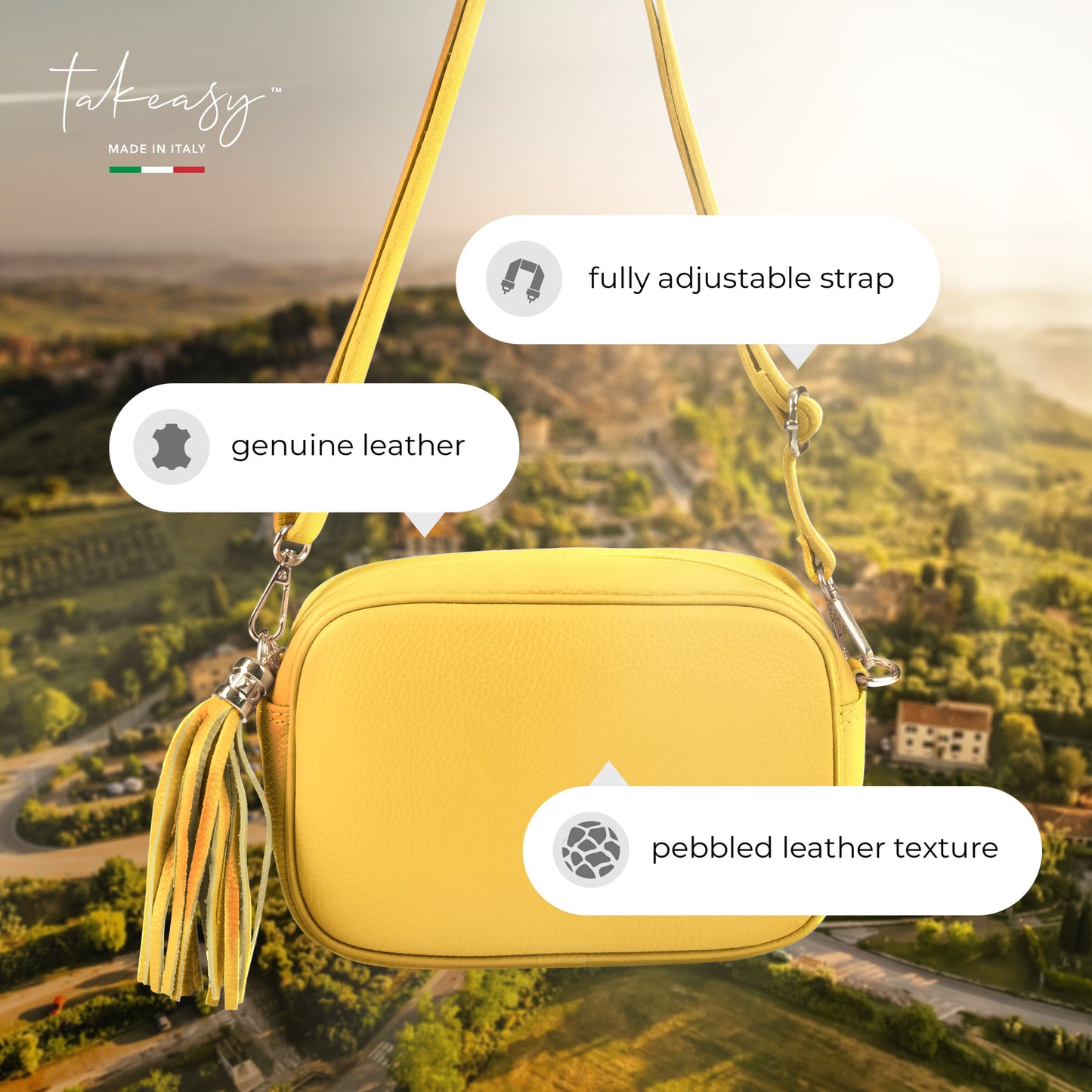 Italian Genuine Calf Leather Crossbody Bag 231302