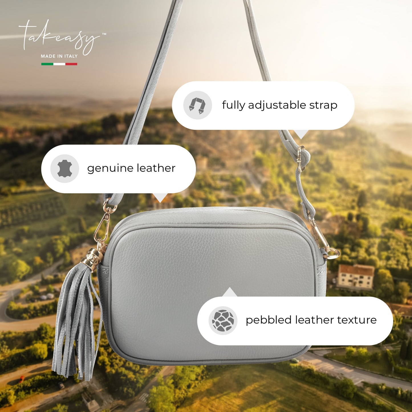 Italian Genuine Calf Leather Crossbody Bag 231302