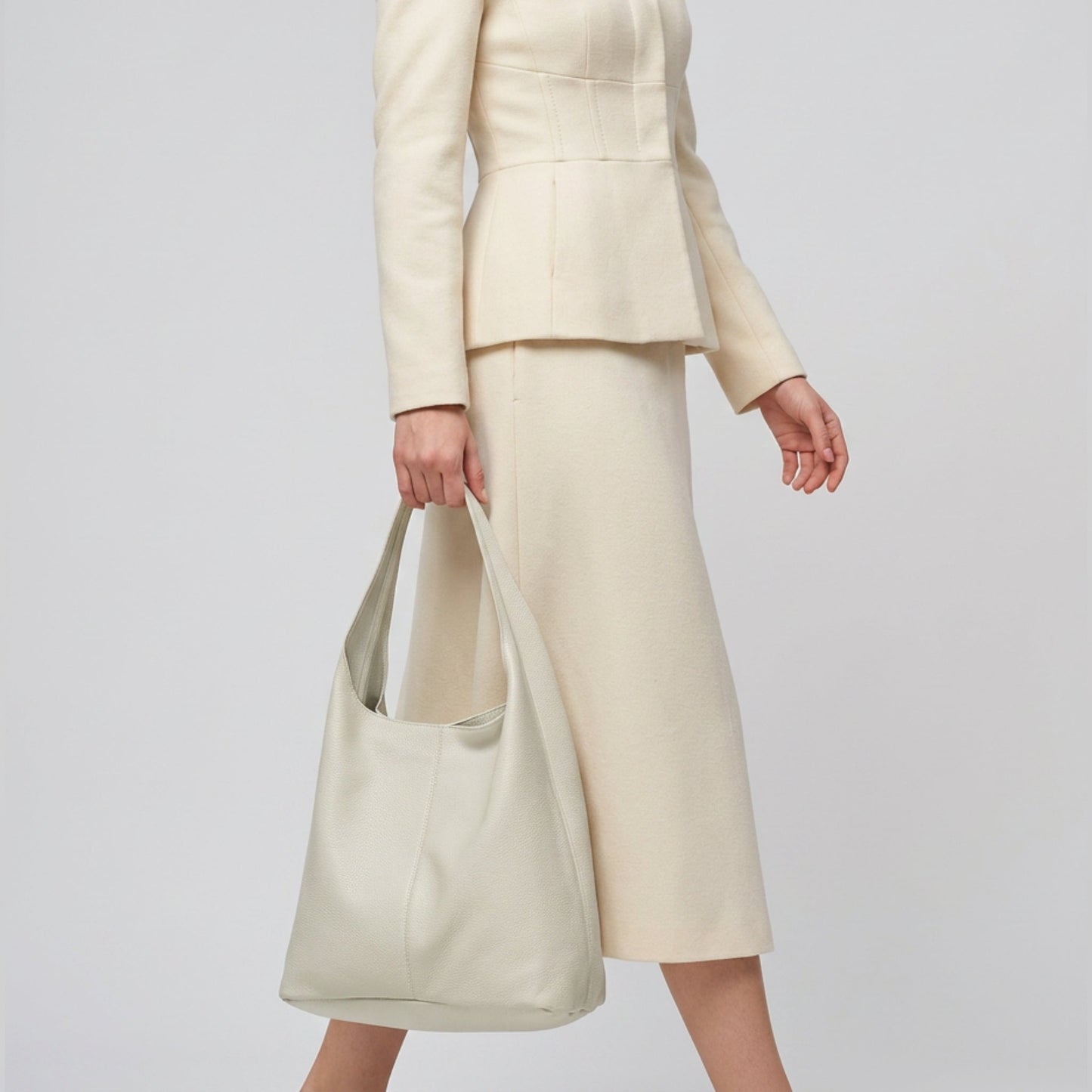 Italian Genuine Calf Leather Hobo Bag 011943