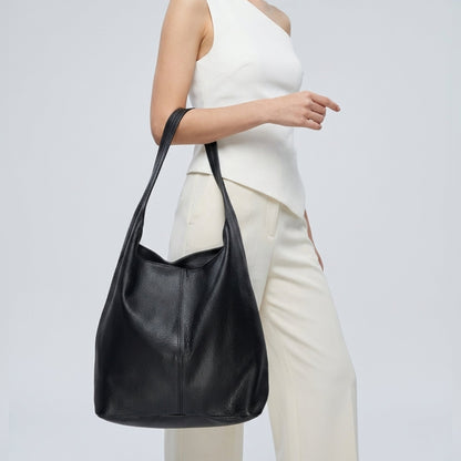 Italian Genuine Calf Leather Hobo Bag 011943