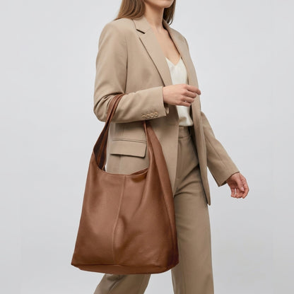 Italian Genuine Calf Leather Hobo Bag 011943