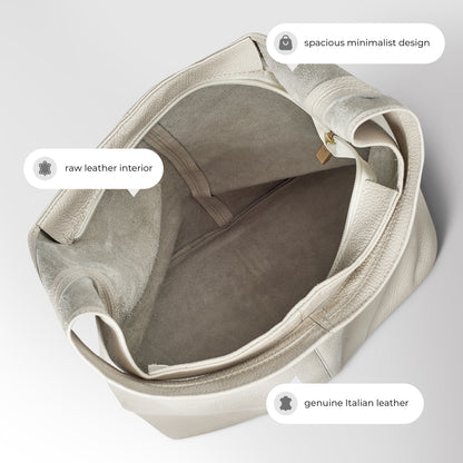 Italian Genuine Calf Leather Hobo Bag 011943