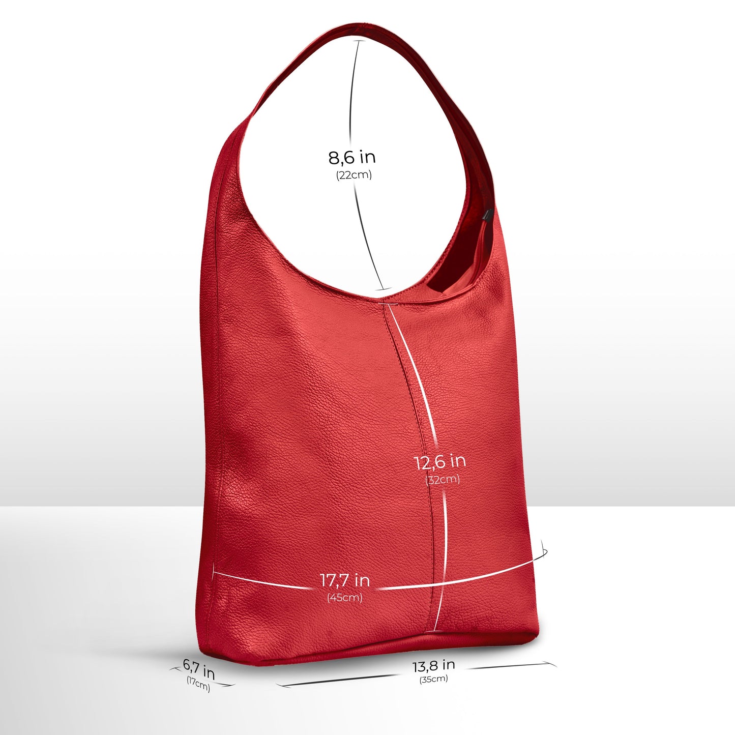 Italian Genuine Calf Leather Hobo Bag 011943