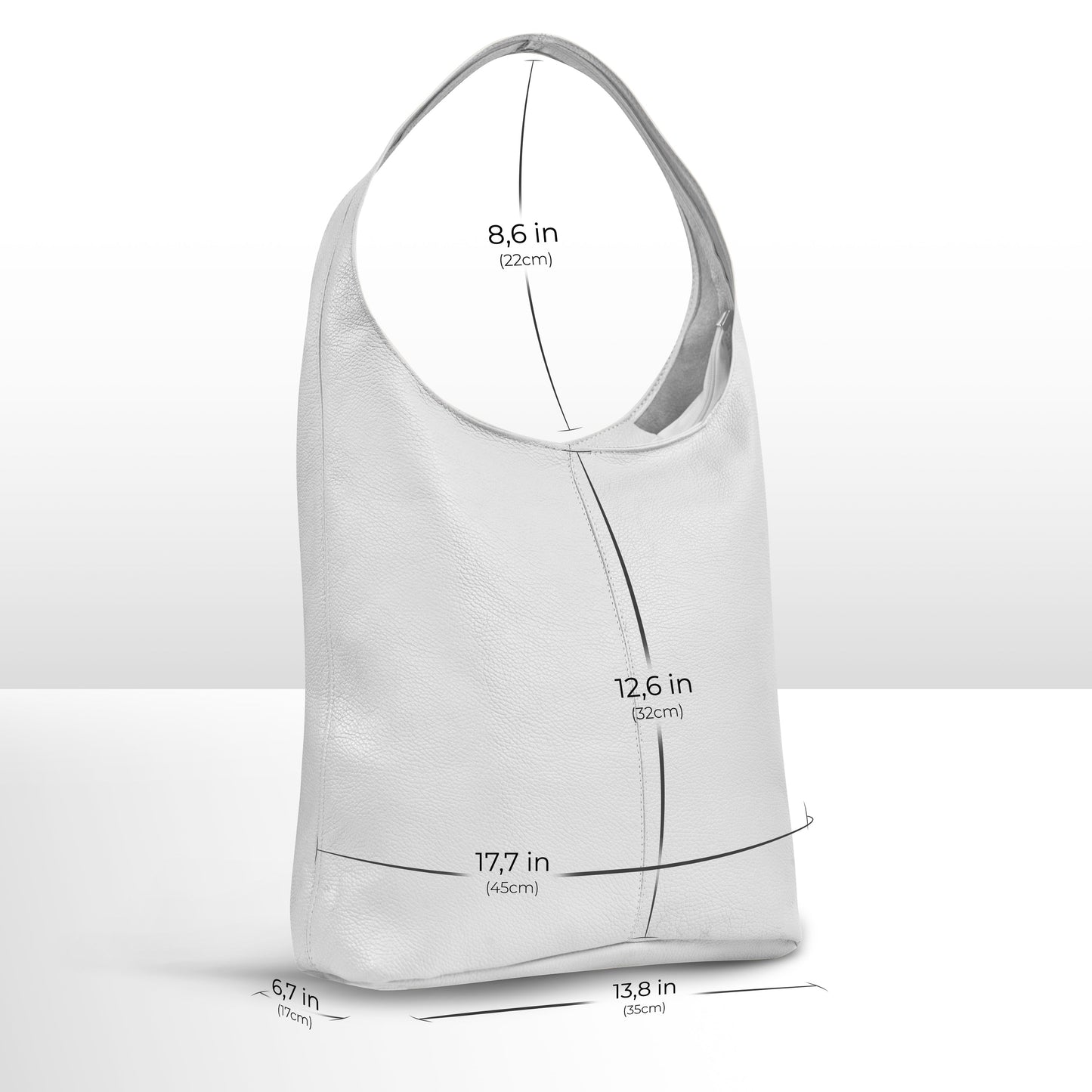 Italian Genuine Calf Leather Hobo Bag 011943