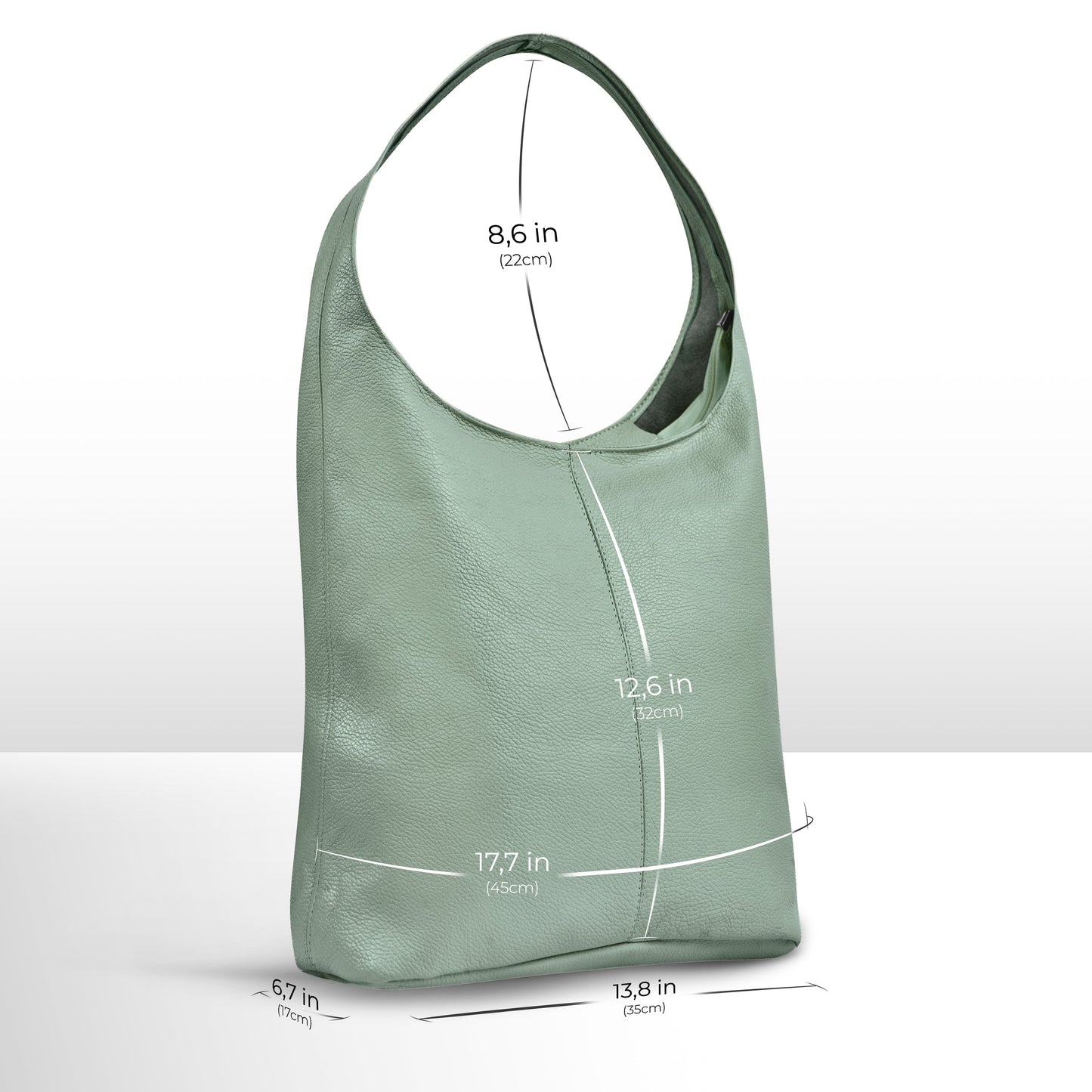 Italian Genuine Calf Leather Hobo Bag 011943