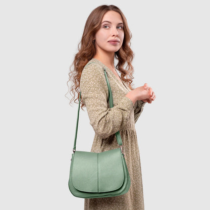 Italian Genuine Calf Leather Shoulder Bag 132610