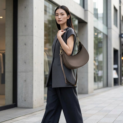 Italian Genuine Calf Leather Shoulder Bag 222024