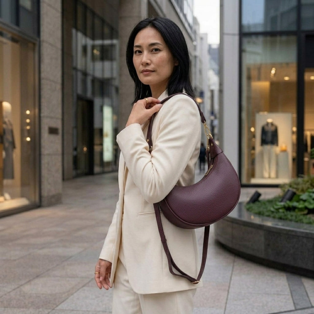 Italian Genuine Calf Leather Shoulder Bag 222024