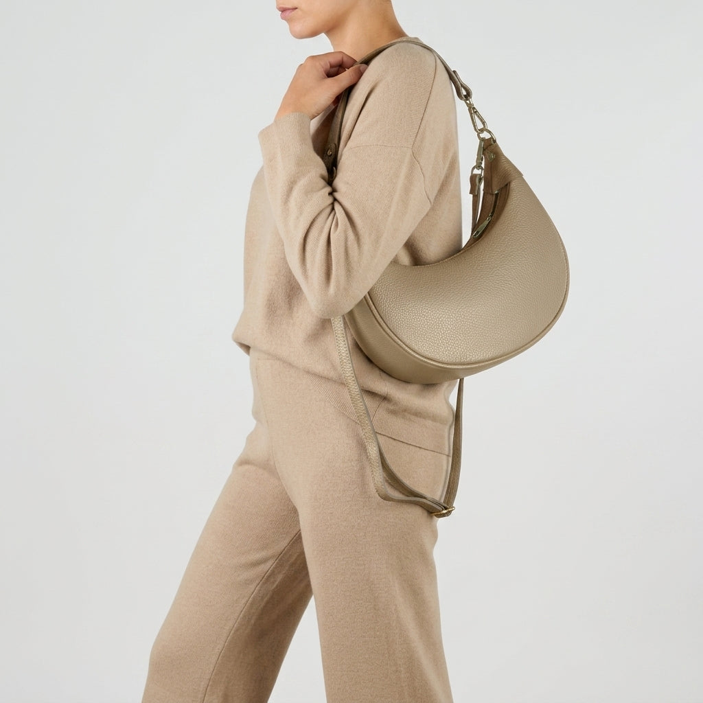 Italian Genuine Calf Leather Shoulder Bag 222024