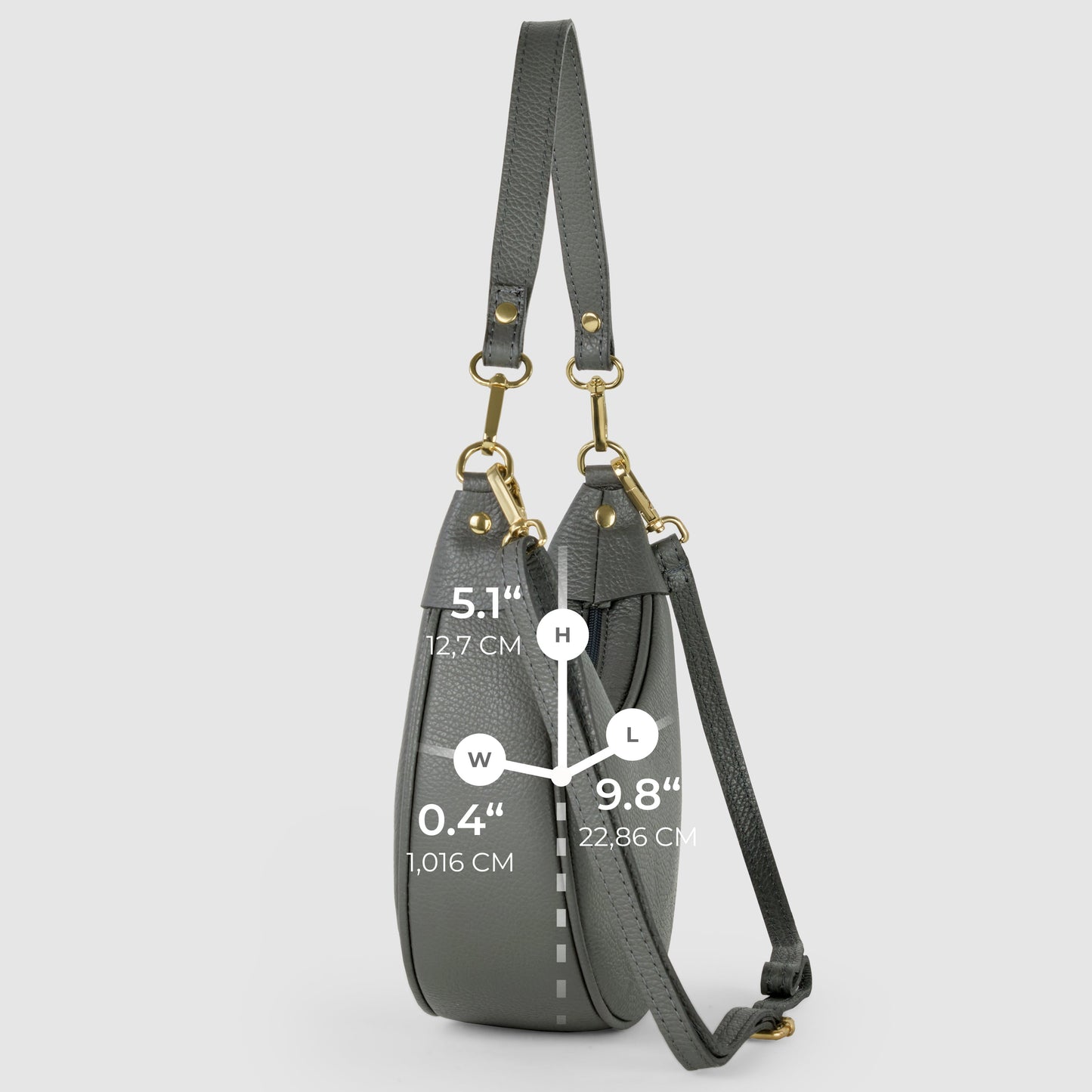 Italian Genuine Calf Leather Shoulder Bag 222024