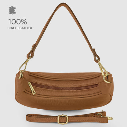 Italian Genuine Calf Leather Shoulder Bag 222024