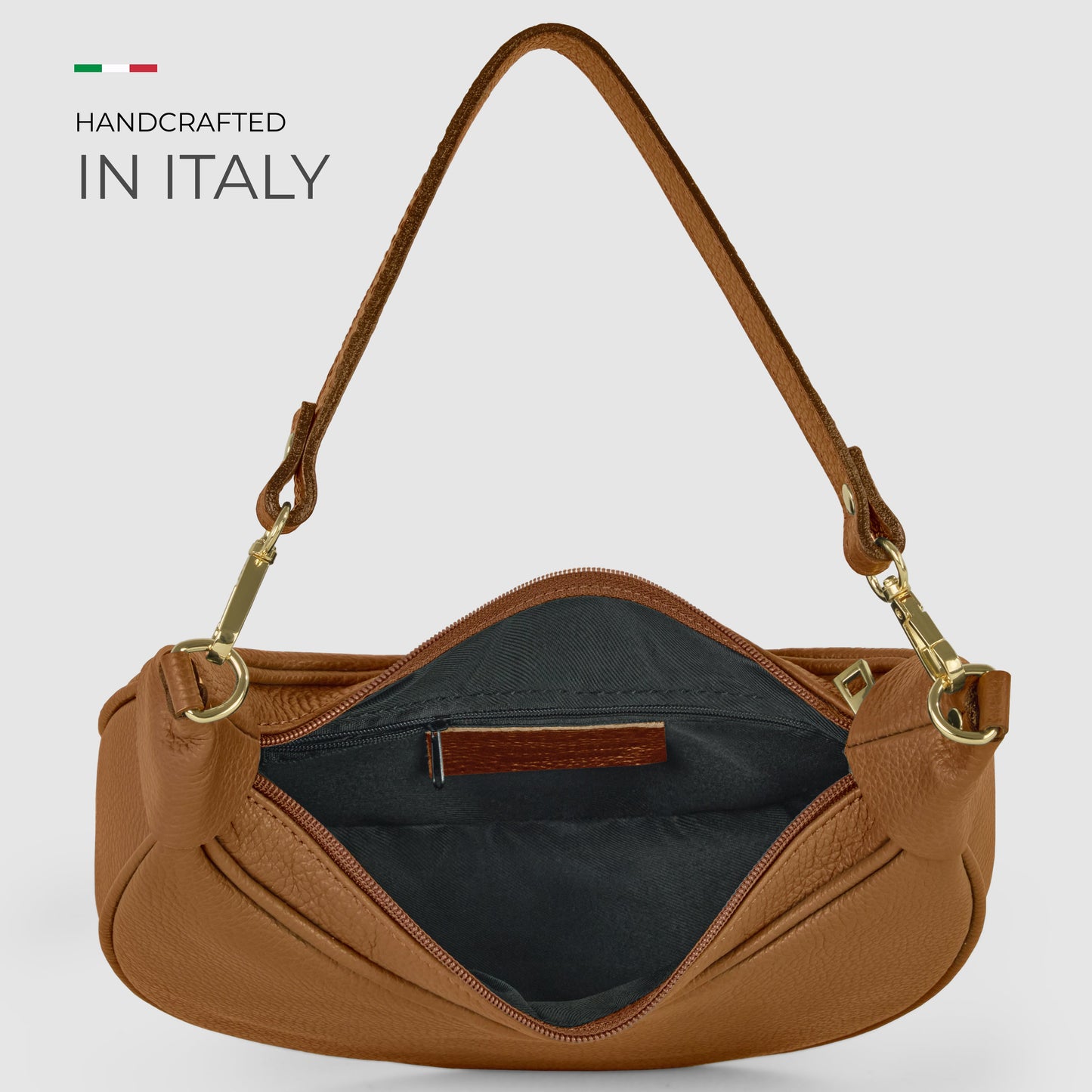 Italian Genuine Calf Leather Shoulder Bag 222024
