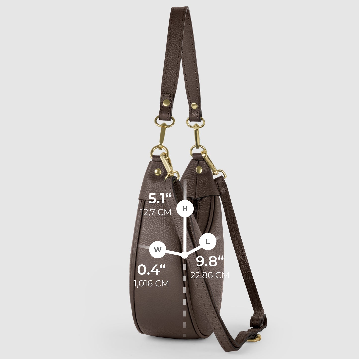 Italian Genuine Calf Leather Shoulder Bag 222024